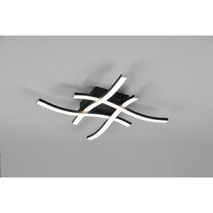 Plafoniera Route, RL, 46x46x7 cm, 5W, 4x SMD, metal, negru imagine