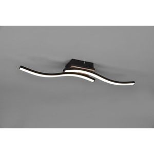 Plafoniera Route, RL, 56x9x7 cm, 5W, 2x SMD, MDF, natur/negru imagine