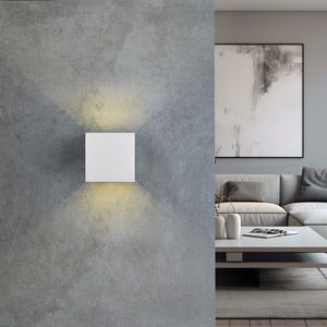 Aplica de perete pentru exterior Talent, RL, 10x10x10.5 cm, 0.5W, 2x SMD, metal, alb mat imagine