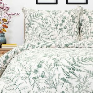 Lenjerie de pat King Size, Liliane Essentials, Homla, 3 piese, 200x220 cm, microfibra din poliester, bej/verde imagine