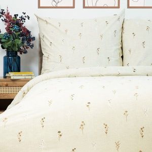 Lenjerie de pat King Size, Rem, Homla, 3 piese, 200x220 cm, bumbac, bej imagine