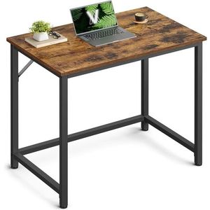 Birou, Vasagle, 80x50x75 cm, PAL/otel, maro rustic imagine