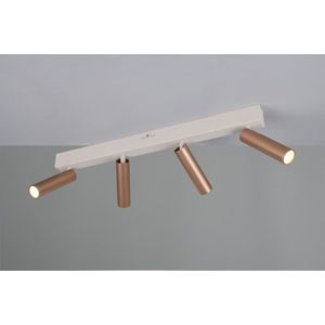 Plafoniera Ambala, TRIO, 65x4x17.5 cm, 5.5W, 4x SMD, metal, alb/aramiu imagine