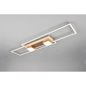 Plafoniera Albany, TRIO, 100x28x8 cm, 37W, 1x SMD, aluminiu, maro/alb imagine