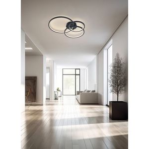 Plafoniera Aaron, TRIO, 79x64x10.5 cm, 36.5W, 1x SMD LED, metal, antracit imagine