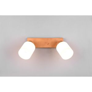 Plafoniera Assam, RL, 30x10x21 cm, 25W, 2x E14, lemn, natur/alb imagine