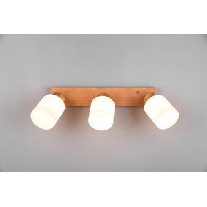 Plafoniera Assam, RL, 45x10x21 cm, 25W, 3x E14, lemn, natur/alb imagine
