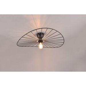 Plafoniera Chapeau, RL, 60x15.4 cm, 40W, 1x E27, metal, negru mat imagine