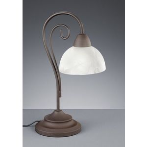 Lampa de masa Country, RL, 15.5x40 cm, 40W, 1x E14, metal, maro rustic/alb imagine