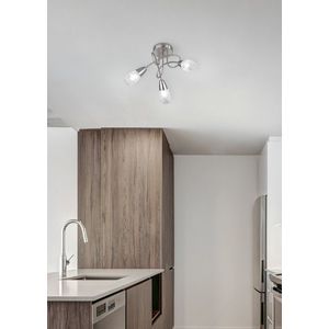 Plafoniera Colmar, RL, 47x25 cm, 28W, 3x E14, metal, argintiu imagine