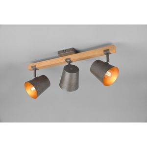 Plafoniera Bell, TRIO, 54x14.5x23.2 cm, 25W, 3x E14, metal, gri/natur imagine