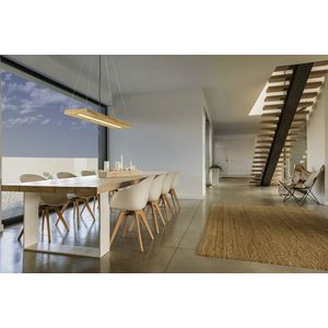 Lustra Brad, TRIO, 100x20x150 cm, 27W, 1x SMD LED, lemn, natur/gri imagine