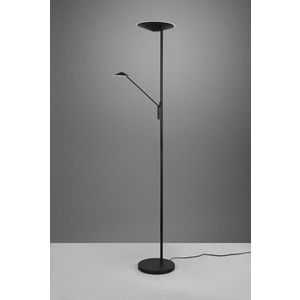 Lampadar Brantford, TRIO, 30x180 cm, 30W/6.5W, 2x SMD LED, metal, negru mat imagine