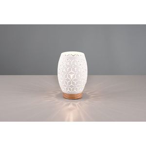 Lampa de masa Bidar, RL, 15x21.5 cm, 28W, 1x E27, metal, alb mat/natur imagine