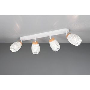 Plafoniera Bidar, RL, 74x12x27 cm, 10W, 4x E14, metal, alb mat/natur imagine