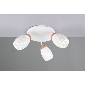 Plafoniera Bidar, RL, 58x27 cm, 10W, 3x E14, metal, alb mat/natur imagine