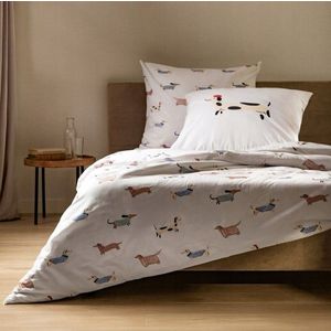 Lenjerie de pat pentru o persoana Teckel, Homla, 2 piese, 140x200 cm, bumbac, multicolor imagine