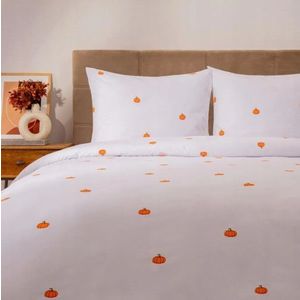 Lenjerie de pat dubla Pump, Homla, 3 piese, 160x200 cm, bumbac, alb/portocaliu imagine