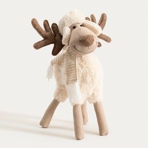 Decoratiune ren Tapan, Homla, 47 cm, poliester/otel/plastic, bej imagine