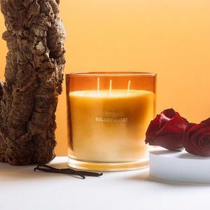 Lumanare parfumata Glow, Homla, 870 gr, ceara/sticla, auriu imagine