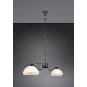 Lustra Country, RL, 82x25x150 cm, 75W, 2x E27, metal, negru/alb imagine