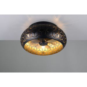 Plafoniera cu ventilator Bidar, RL, 50x22 cm, 10W, 3x E27, metal, negru/natur imagine