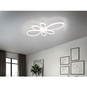 Plafoniera Fly, TRIO, 83x45.5x7.5 cm, 32W, 1x SMD, metal, alb mat imagine