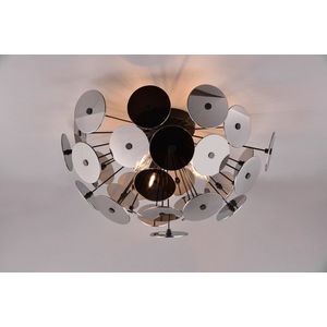Plafoniera Discalgo, TRIO, 54x30 cm, 40W, 3x E14, metal, negru mat/argintiu imagine
