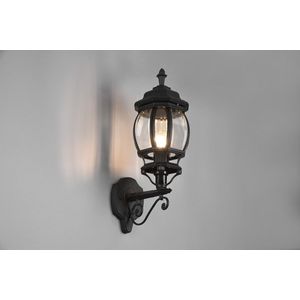 Lampa de exterior Elvo, TRIO, 15.5x24.5x49.5 cm, 60W, 1x E27, aluminiu, negru mat imagine