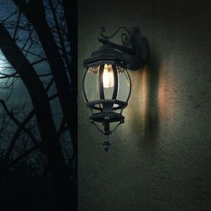 Lampa de exterior Elvo, TRIO, 24.5x15.5x49.5 cm, 60W, 1x E27, aluminiu, negru mat imagine