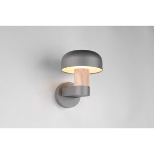 Aplica de perete pentru exterior Fraser, TRIO, 19x25x24.5 cm, 10W, 1x E27, aluminiu, gri/natur imagine