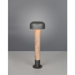 Lampadar de exterior Fraser, TRIO, 19x54 cm, 10W, 1x E27, aluminiu, gri/natur imagine