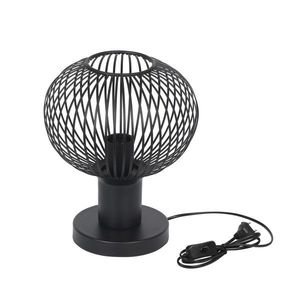 Lampa de masa Gila, TRIO, 23x28 cm, 10W, 1x E27, metal, negru mat imagine