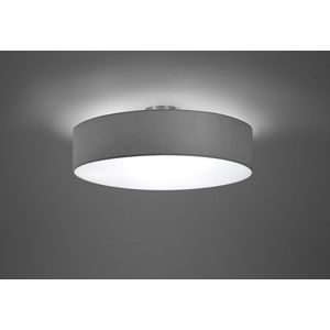 Plafoniera Hotel, TRIO, 50x17 cm, 60W, 3x E27, textil, gri imagine