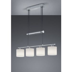 Lustra Garda, TRIO, 77x13.5x150 cm, 28W, 4x E14, metal/textil, argintiu/alb imagine