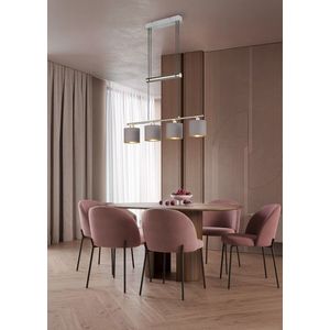 Lustra Garda, TRIO, 77x13.5x150 cm, 28W, 4x E14, metal/textil, argintiu/gri imagine