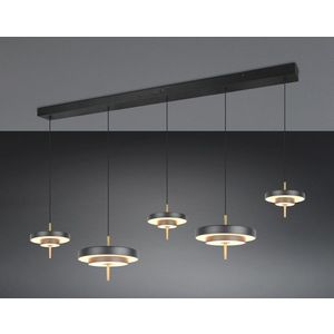 Lustra Keaton, TRIO, 140x30x150 cm, 50W, 1x SMD, metal, negru/auriu imagine