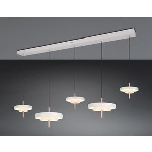 Lustra Keaton, TRIO, 140x30x150 cm, 50W, 1x SMD, metal, gri/auriu imagine