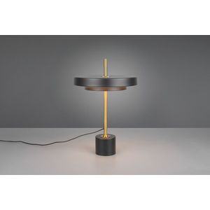 Lampa de masa Keaton, TRIO, 30x45.5 cm, 12W, 1x SMD, metal, negru/auriu imagine