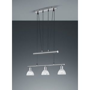 Lustra Levisto, TRIO, 60.5x11x160 cm, 4.9W, 3x E14, metal, nichel mat/alb imagine