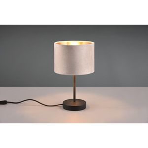 Lampa de masa Julieta, TRIO, 20x33 cm, 40W, 1x E27, metal/textil, negru/bej imagine