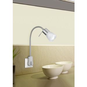 Lampa de perete Levisto, TRIO, 7.4x40 cm, 4.9W, 1x E14, metal, nichel mat/alb imagine