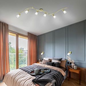 Plafoniera Levisto, TRIO, 180x11x21 cm, 4.9W, 6x E14, metal, bronz mat/alb imagine