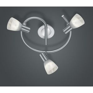 Plafoniera Levisto, TRIO, 30x21 cm, 4.9W, 3x E14, metal, nichel mat/alb imagine