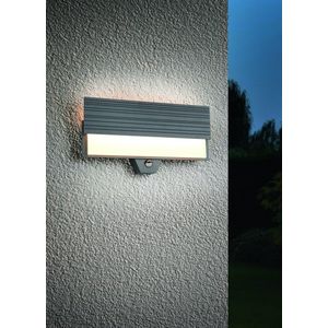 Aplica de perete pentru exterior cu senzor Mariza, TRIO, 40x20.5 cm, 10W, 1x SMD, aluminiu, antracit imagine