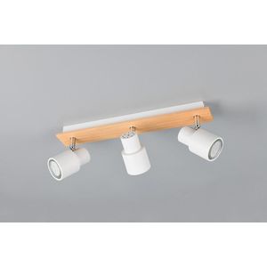 Plafoniera Pierre, RL, 40x6x15 cm, 10W, 3x GU10, metal, alb mat/natur imagine