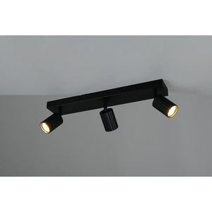 Plafoniera Soka, TRIO, 50x9x14.5 cm, 10W, 3x GU10, metal, negru mat imagine