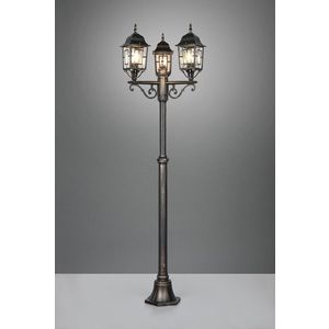 Lampadar de exterior Volturno, TRIO, 59x200 cm, 60W, 3x E27, aluminiu, ruginiu antic imagine
