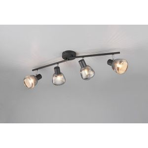 Plafoniera Tarifa, TRIO, 71x20.5 cm, 10W, 4x E14, metal, negru mat/argintiu imagine