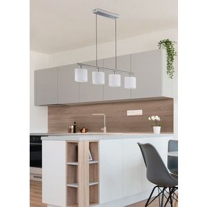 Lustra Tommy, RL, 75x12x150 cm, 28W, 4x E14, metal, nichel mat/alb imagine